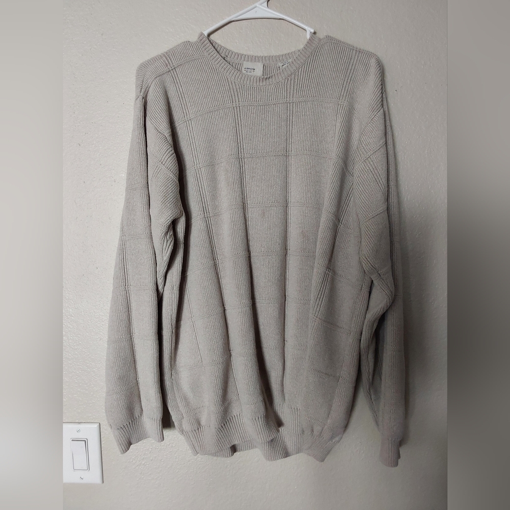 Arrow Sweater, Men's Size Large Cream Color Arrow Sweater - Picture 1 of 4